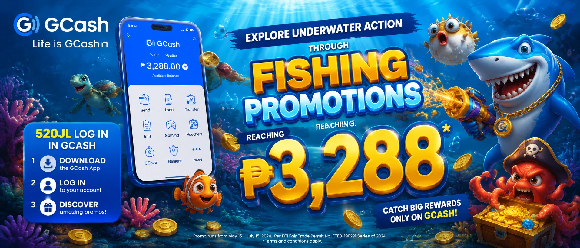 Fishing game room visual with bright interface and mobile-friendly layout
